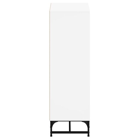 Hoge kast met glazen deuren 35x37x120 cm wit 7