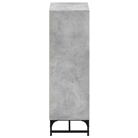 Hoge kast met glazen deuren 35x37x120 cm betongrijs 7