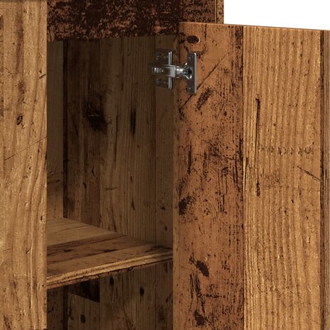 Hoge kast 36x35,5x103,5 cm bewerkt hout oud houtkleurig 9