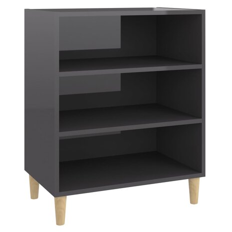 Dressoir 57x35x70 cm bewerkt hout hoogglans grijs 2
