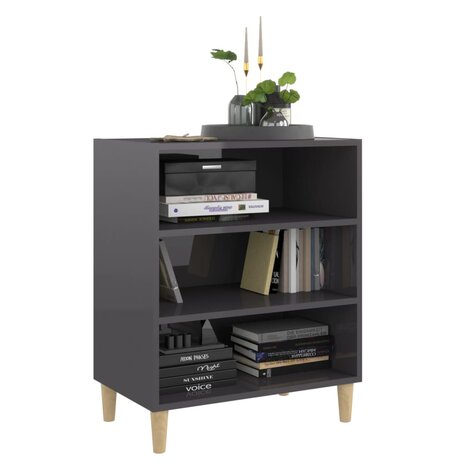 Dressoir 57x35x70 cm bewerkt hout hoogglans grijs 3