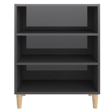 Dressoir 57x35x70 cm bewerkt hout hoogglans grijs 4