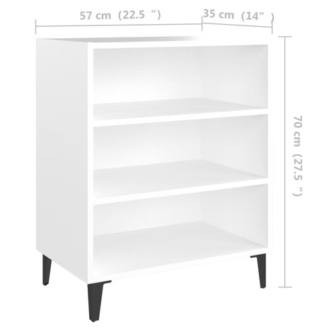 Dressoir 57x35x70 cm bewerkt hout wit 6