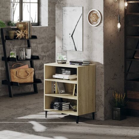 Dressoir 57x35x70 cm bewerkt hout sonoma eikenkleurig 1
