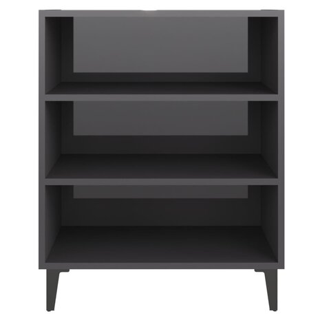 Dressoir 57x35x70 cm bewerkt hout hoogglans grijs 4
