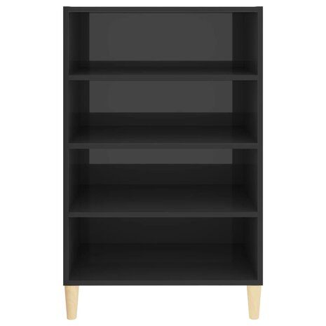 Dressoir 57x35x90 cm bewerkt hout hoogglans grijs 4