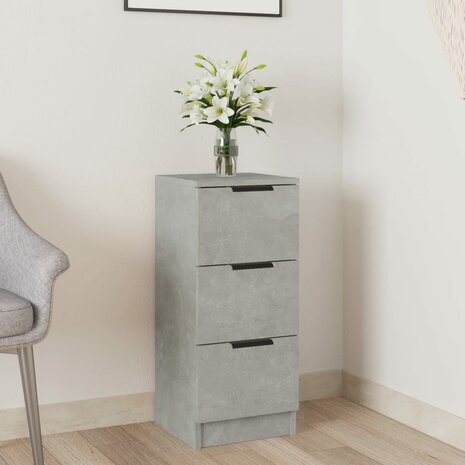 Dressoir 30x30x70 cm bewerkt hout betongrijs 1