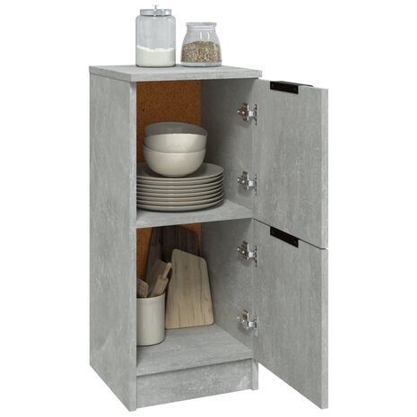 Dressoir 30x30x70 cm bewerkt hout betongrijs 4