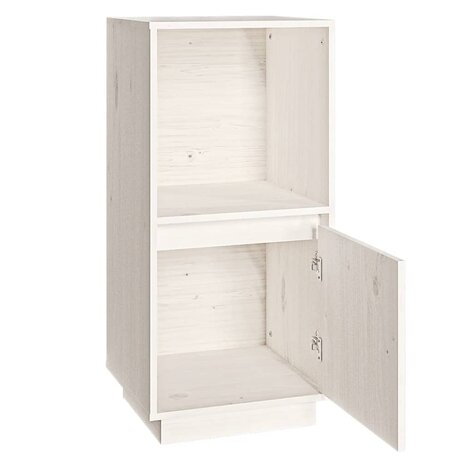 Dressoir 38x35x80 cm massief grenenhout wit 4
