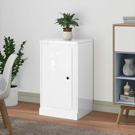 Dressoir 37,5x35,5x67,5 cm bewerkt hout hoogglans wit 1