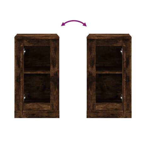 Dressoir 37,5x35,5x67,5 cm bewerkt hout gerookt eikenkleurig 9