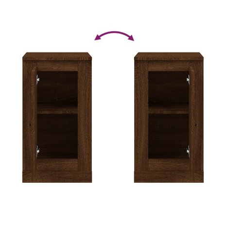 Dressoir 37,5x35,5x67,5 cm bewerkt hout bruin eikenkleur 9