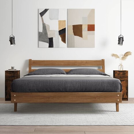 Dressoir 30x30x70 cm bewerkt hout gerookt eikenkleurig 1