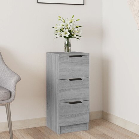Dressoir 30x30x70 cm bewerkt hout grijs sonoma eikenkleurig 1