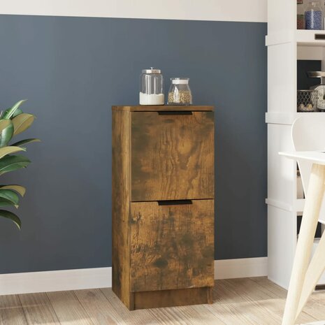 Dressoir 30x30x70 cm bewerkt hout gerookt eikenkleurig 1