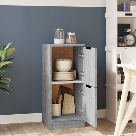 Dressoir 30x30x70 cm bewerkt hout grijs sonoma eikenkleurig 3