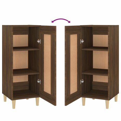 Dressoir 34,5x34x90 cm bewerkt hout bruin eikenkleur 8