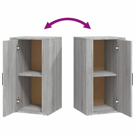 Dressoir 40x33x70 cm bewerkt hout grijs sonoma eikenkleurig 8
