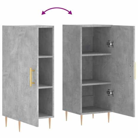 Dressoir 34,5x34x90 cm bewerkt hout betongrijs 9