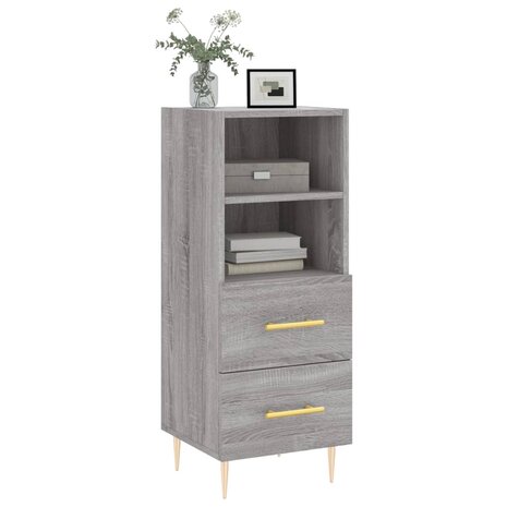Dressoir 34,5x34x90 cm bewerkt hout grijs sonoma eikenkleurig 3