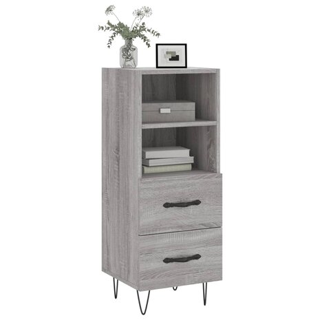 Dressoir 34,5x34x90 cm bewerkt hout grijs sonoma eikenkleurig 3