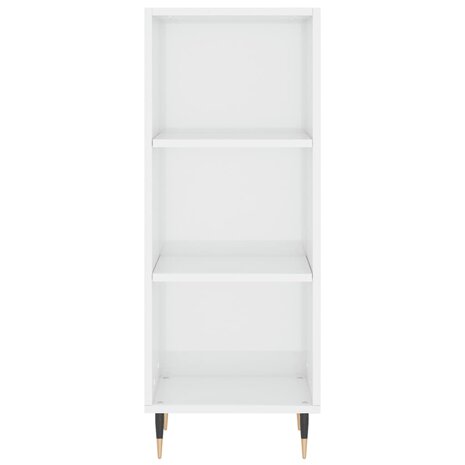 Dressoir 34,5x32,5x90 cm bewerkt hout hoogglans wit 4