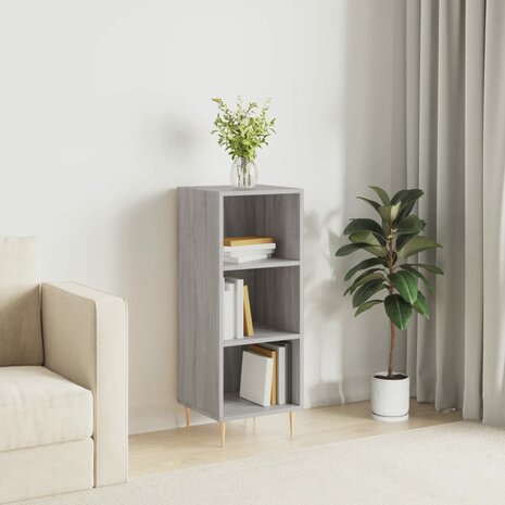 Dressoir 34,5x32,5x90 cm bewerkt hout grijs sonoma eikenkleurig 1
