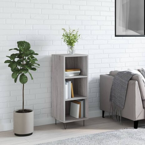 Dressoir 34,5x32,5x90 cm bewerkt hout grijs sonoma eikenkleurig 1