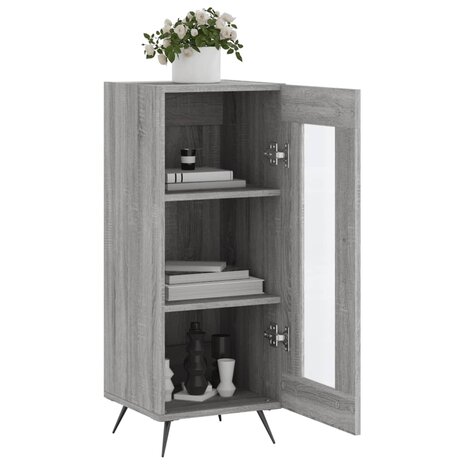 Dressoir 34,5x34x90 cm bewerkt hout grijs sonoma eikenkleurig 4