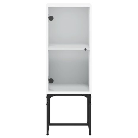 Bijzetkast met glazen deur 35x37x100 cm wit 6