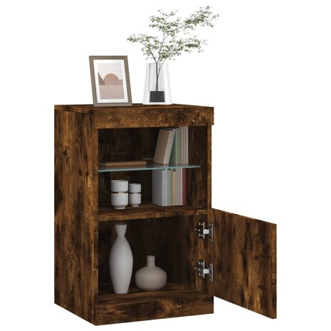 Dressoir met LED-verlichting 41x37x67 cm gerookt eikenkleurig 5
