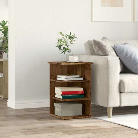 Dressoir 35x35x55 cm bewerkt hout oud houtkleurig 3