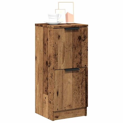 Dressoir 30x30x70 cm bewerkt hout oud houtkleurig 1