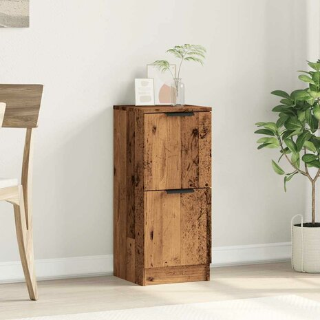 Dressoir 30x30x70 cm bewerkt hout oud houtkleurig 3
