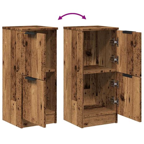 Dressoir 30x30x70 cm bewerkt hout oud houtkleurig 8