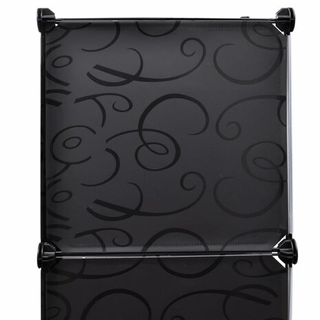 Kast met 9 vakken modulair 109x36,5x143 cm zwart en wit  5
