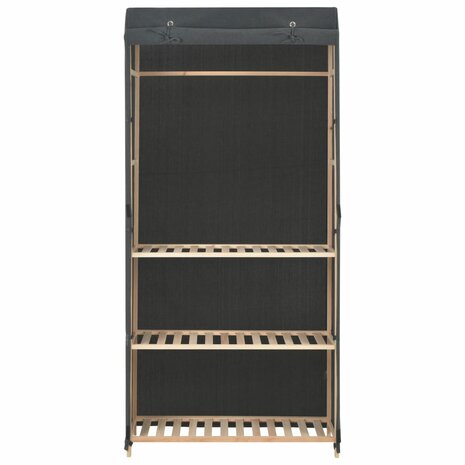 Kledingkast 3-laags 79x40x170 cm stof grijs 2
