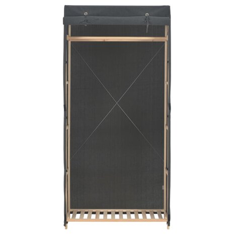 Kledingkast 79x40x170 cm stof grijs 2