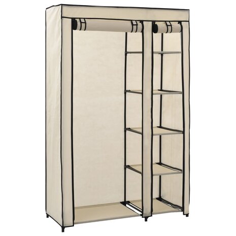 Kledingkasten opvouwbaar 2 st 110x45x175 cm stof crème 5