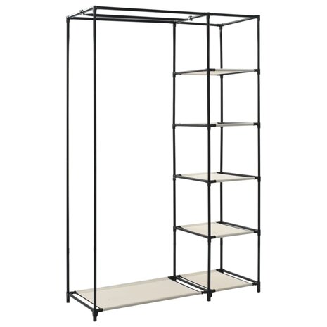 Kledingkasten opvouwbaar 2 st 110x45x175 cm stof crème 7