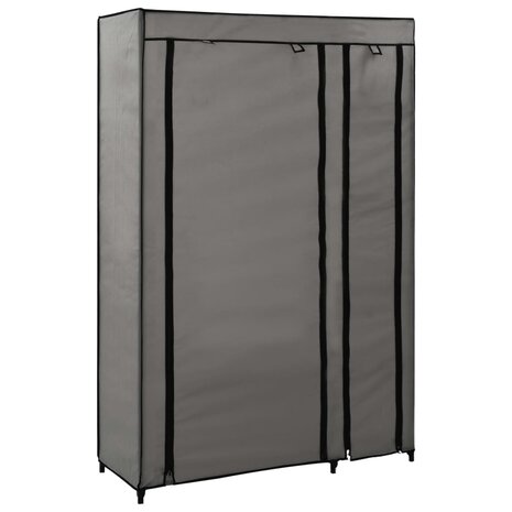 Kledingkasten opvouwbaar 2 st 110x45x175 cm stof grijs 2
