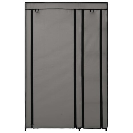 Kledingkasten opvouwbaar 2 st 110x45x175 cm stof grijs 4