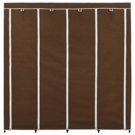 Kledingkast met 4 vakken 175x45x170 cm bruin 4