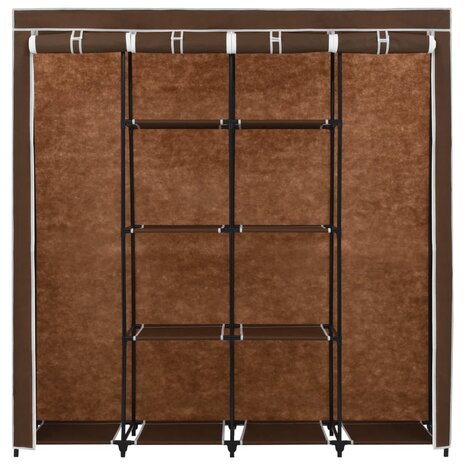 Kledingkast met 4 vakken 175x45x170 cm bruin 5