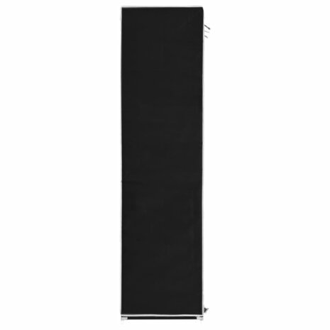 Kledingkast met vakken en stangen 150x45x175 cm stof zwart 9