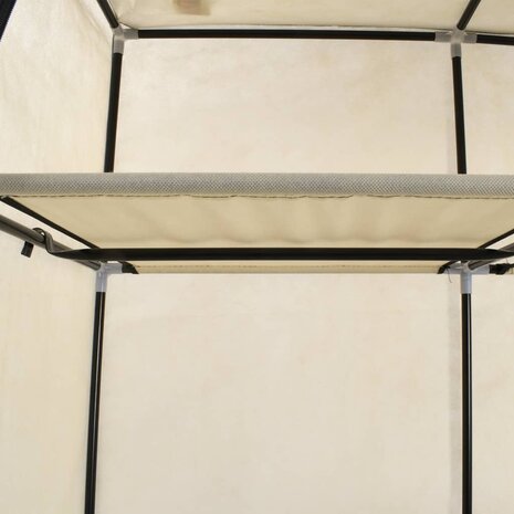 Kledingkast met vakken en stangen 150x45x175 cm stof crème 7