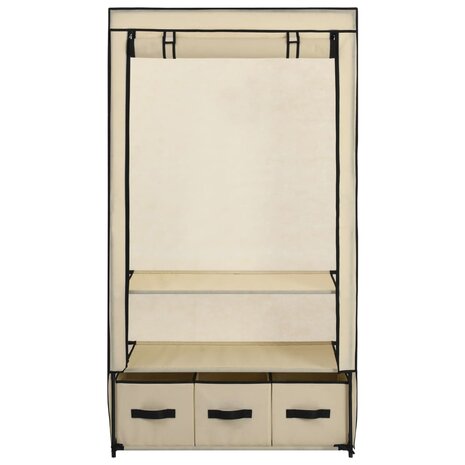Kledingkast 87x49x159 cm stof crème 4