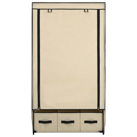 Kledingkast 87x49x159 cm stof crème 5