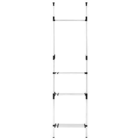 Kledingkastsysteem met stangen en schap telescopisch aluminium 6