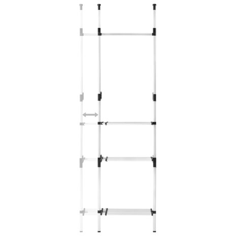 Kledingkastsysteem met stangen en schap telescopisch aluminium 7